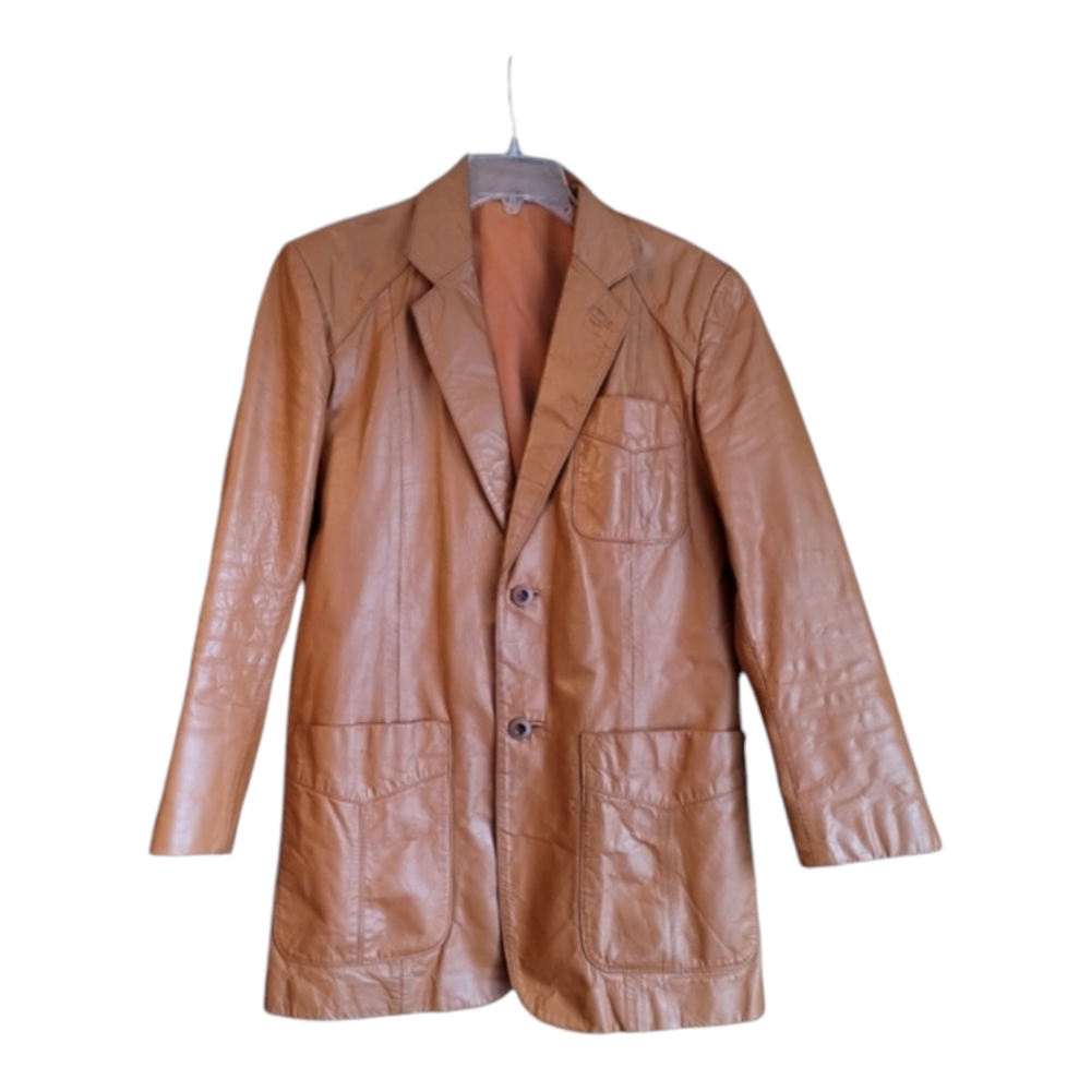 Casablanca jacket leather sz40 mens butterscotch color vintage debonair